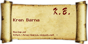 Kren Barna névjegykártya